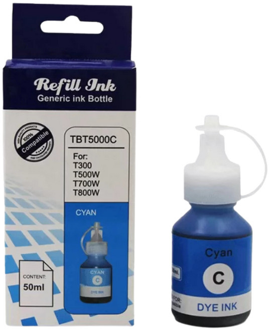 副廠平替墨水 BT6000BK 黑色 100ml, 藍色, 1個