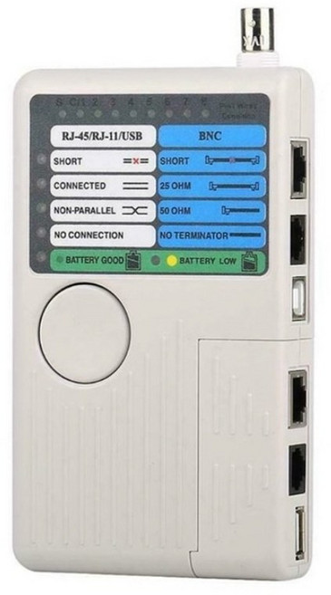 RJ11 RJ45 BNC USB 네트워크 케이블 테스터기 - 다기능 LAN 케이블 진단기 - 멀티포트 지원, 1개