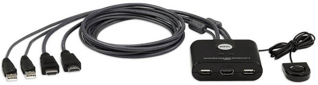 ATEN 2포트 USB FHD HDMI 케이블 KVM 스위치 CS22HF-AT, 1개