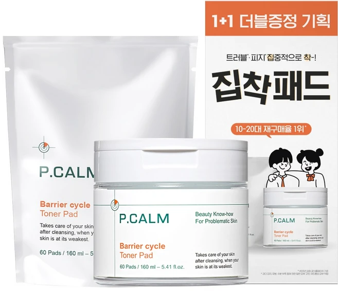 피캄 베리어사이클 진정 토너패드 리필 기획 2종 세트, 1개, 120매입 - 쿠팡