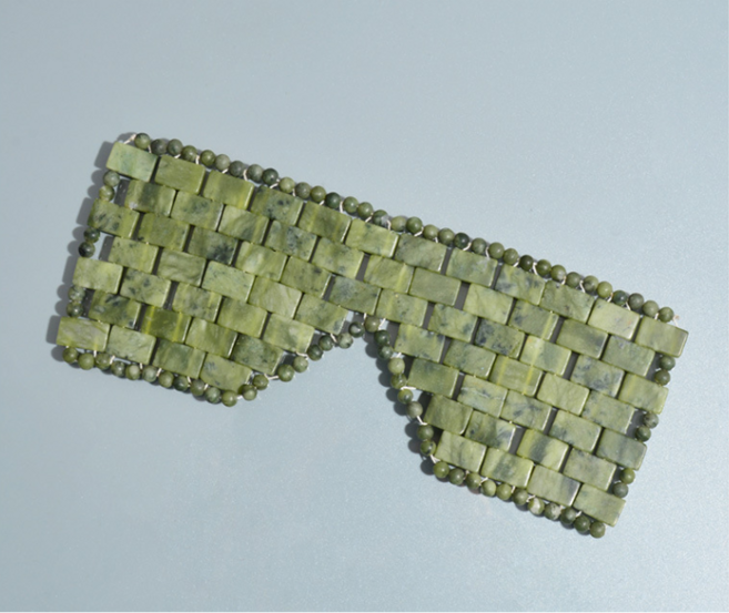 Lovfir 옥석 안티 에이징 수면 안대 천연 재료 안마 안대, 다크 그린, 1개