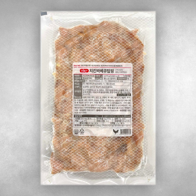에쓰푸드 치킨바베큐탑핑 (냉동), 1kg, 1개