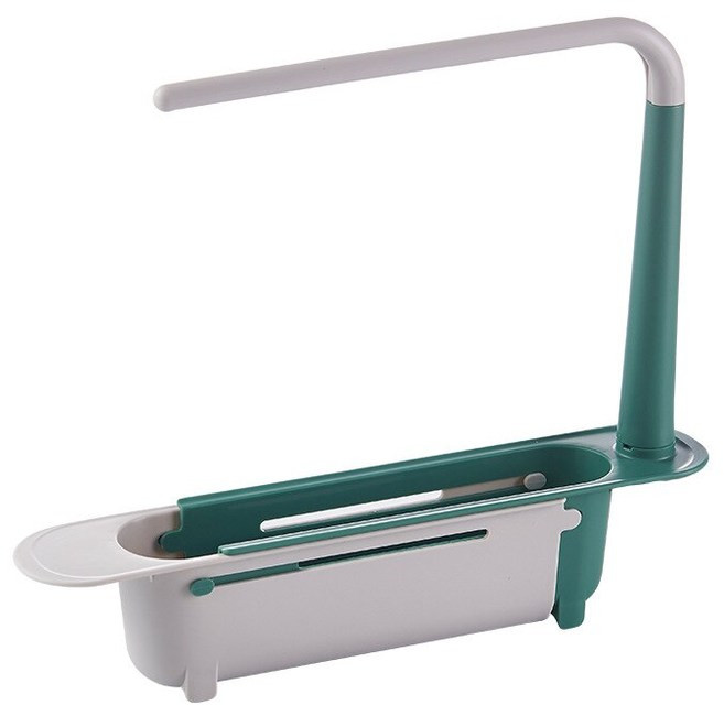 텔레스코픽 싱크 스폰지 선반 비누 수건 홀더 드레인 랙 주방 주최 건조 접시 보관 바구니 드레이너 액세서, [01] 라이트 그린, 01 라이트 그린