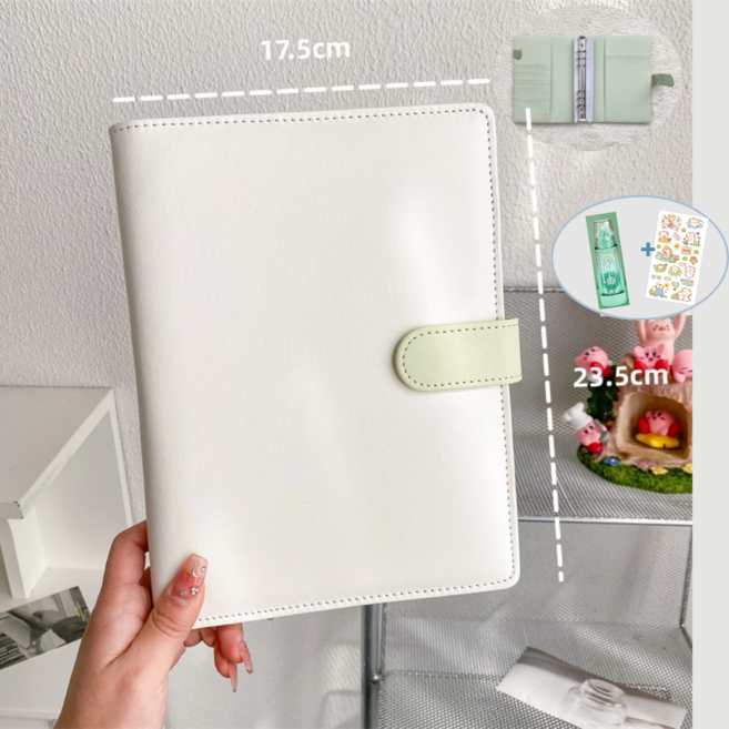 펜시 마카롱 포카바인더 6공 A5 양면속지 포함, 1개, 민트