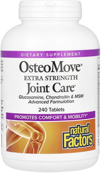 Natural Factors OsteoMove® 엑스트라 강도 관절 케어 240정, NaturalFactorsOsteoMove®엑스트라강도, 1개 - 쿠팡