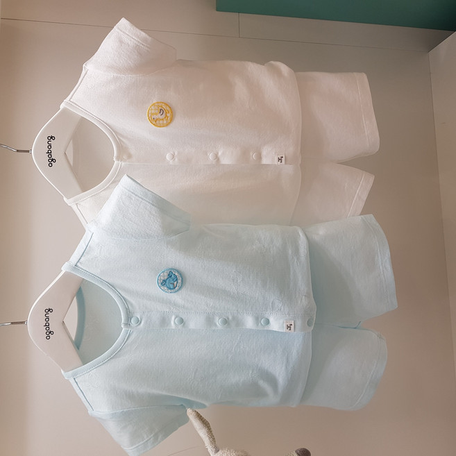 아가방 여름 베이비페어 유아 반소매 반바지 상하세트 / 반팔 냉감 실내복 찰랑 원단 어린이집 놀이복 / 땀이 도망가는 아기 여름 상하복