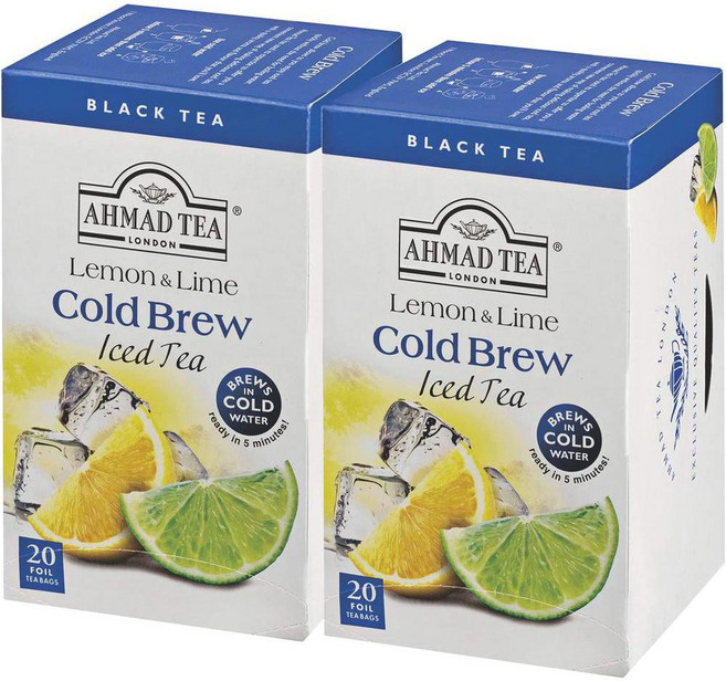 AHMAD TEA 일본직구 콜드브루 레몬라임 티백 2x20팩 영국 브랜드 개별 티 패키지