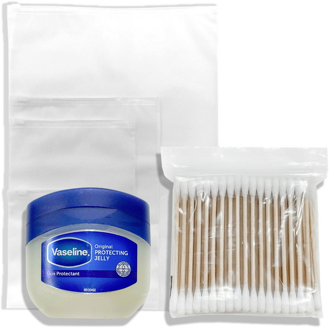 군대 군인 훈련소 면봉 바세린 지퍼백4종 세트, 면봉+바세린+지퍼백4종세트, 1개