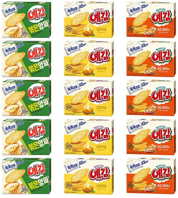 예감 어니언 204g 5p+ 오리지널 192g 5p + 치즈그라탕 204g 5p, 600g
