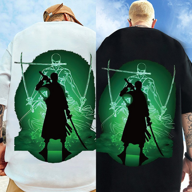 빅브라더맨 조로 그린나이트 칼날 반팔티 95-110 원피스 캐릭터 옷 애니 코스프레 티셔츠