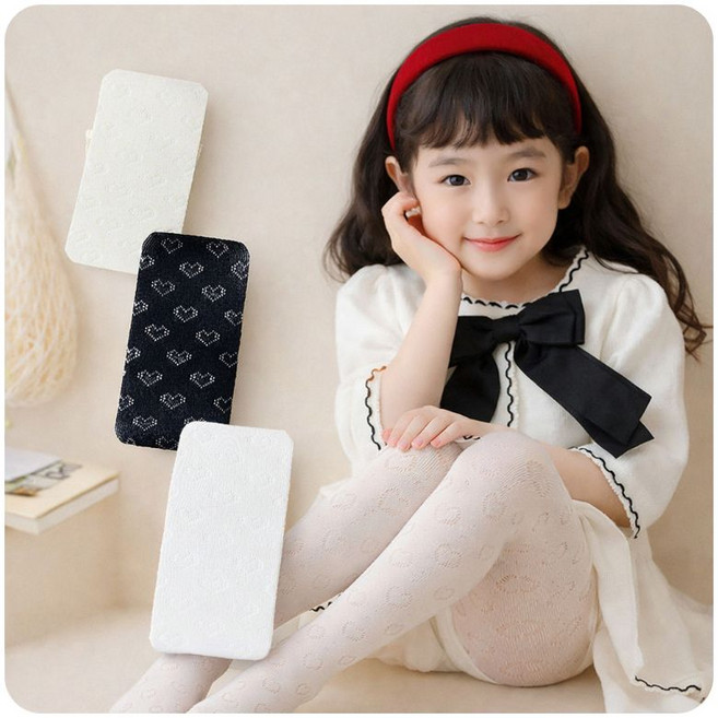 [하랑이네] 여아 하트 망사 스타킹 여름 키즈 아동 어린이 메쉬 프릴 팬티 유발 타이즈