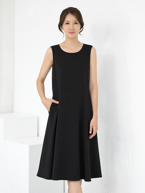 모슬린 엄마옷 라운드 무지 나시 정장 원피스 613FGH210 마담/중년여성/빅사이즈/50대/60대