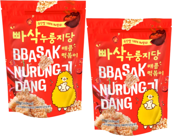 빠삭 누룽지당 매콤 떡볶이, 2개, 77g