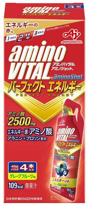 아미노바이탈 아미노샷 퍼펙트 에너지 아미노산 2500mg 자몽 맛 4개입, 180g, 1개
