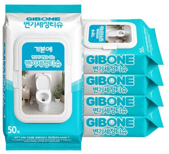 기본에 변기세정티슈 50매, 15개