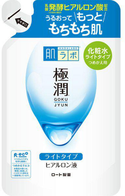 ROHTO 로토제약 하다라보고쿠쥰 극윤 히알루론액 라이트 타입 리필용 [170mL], 1개, 170ml