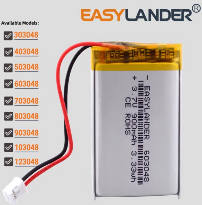 JST2.0 2Pin 3.7V 503048 800mAh 리튬 이온 폴리머 배터리, [09] 1048 1800mAh2.0 2P