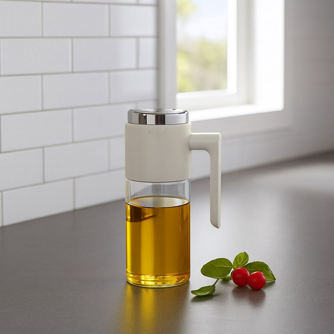 헬로제인 304스텐 고급형 자동개폐 유리 오일병 500ml, 1개