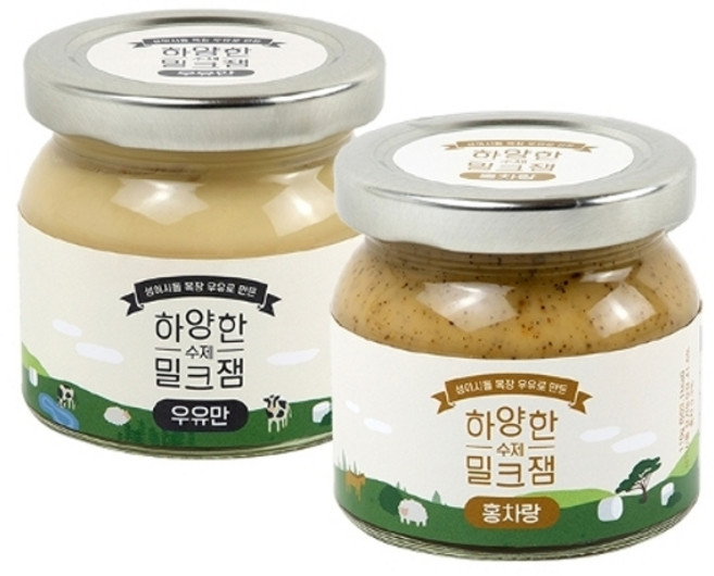 기타 하양한 수제밀크잼 우유만+홍차랑 총2개, 2개