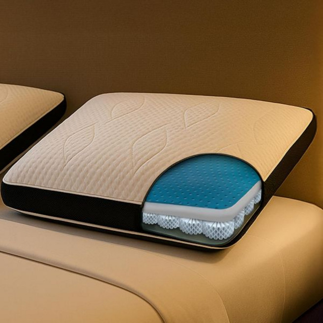 DORMEO 다크킹 베개 - 폼필로우 목베개-리버시블 냉각 젤 베개-목과 어깨 통증을 위한 옆으로 누워 자는 베개-위를 향한 침대 누워서 분