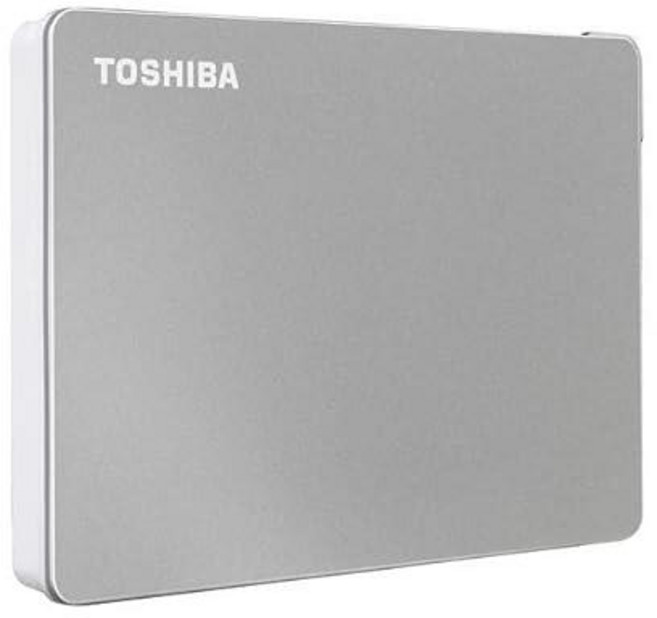 Toshiba 칸비오 플렉스 1TB 휴대용 외장 하드 드라이브 USB-C USB 3.0 PC Mac 및 태블릿용 실버 - HDTX110XSCAA, 2TB
