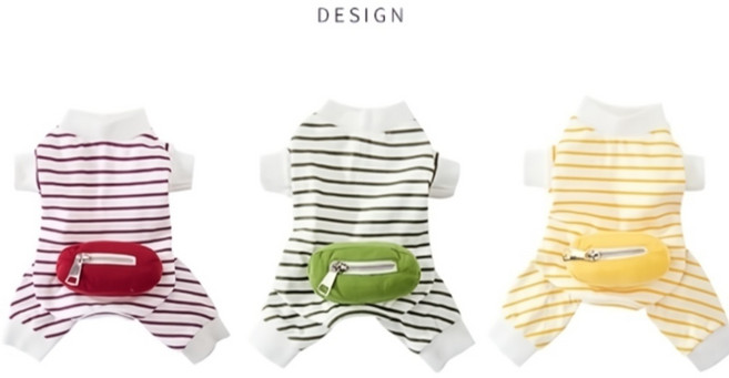 코코스튜디오 강아지 옷 코코 스트라이프 힙색 올인원, 그린, 1개