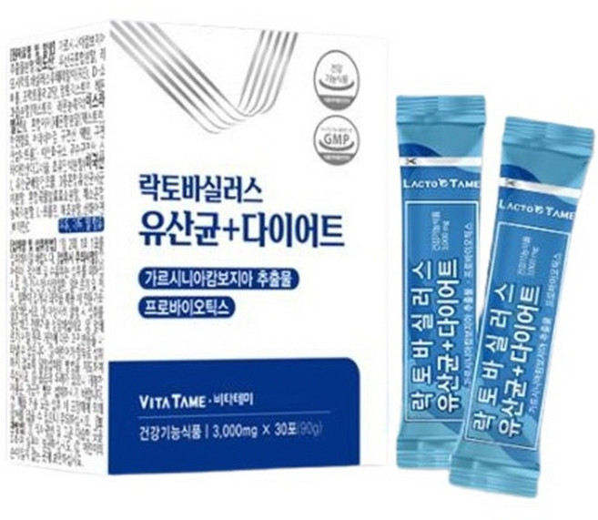 락토바실러스 유산균 다이어트 체지방감소 프로바이오틱스 가르시니아 장건강 비피더스균 30포, 2세트, 30회분