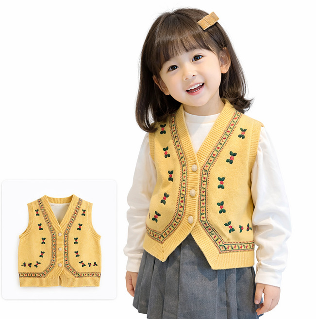 유아 아동 조끼 유아동 주니어 남아 여아 실내 니트조끼
