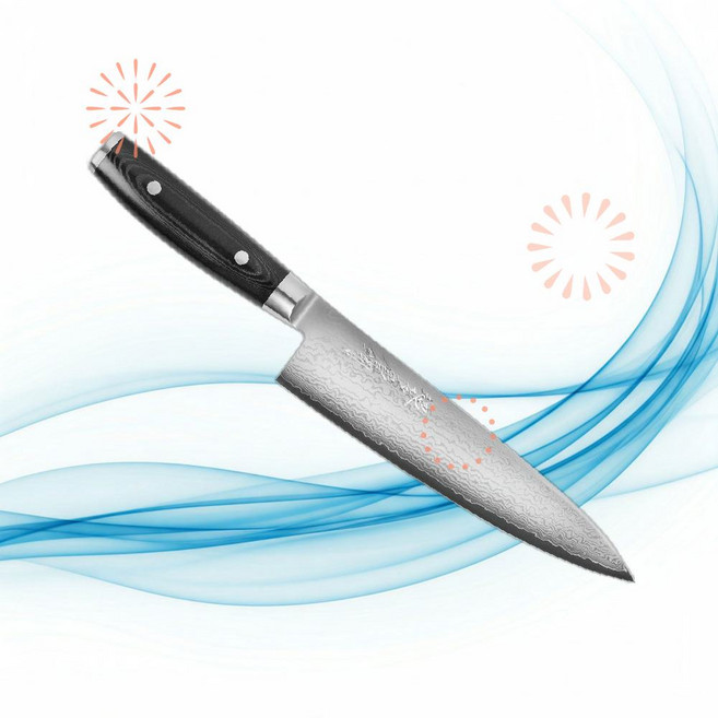 Yaxell 야셀 다마스커스 칼 란 플러스 8인치 셰프 나이프 69겹 VG10 일본산 EQ