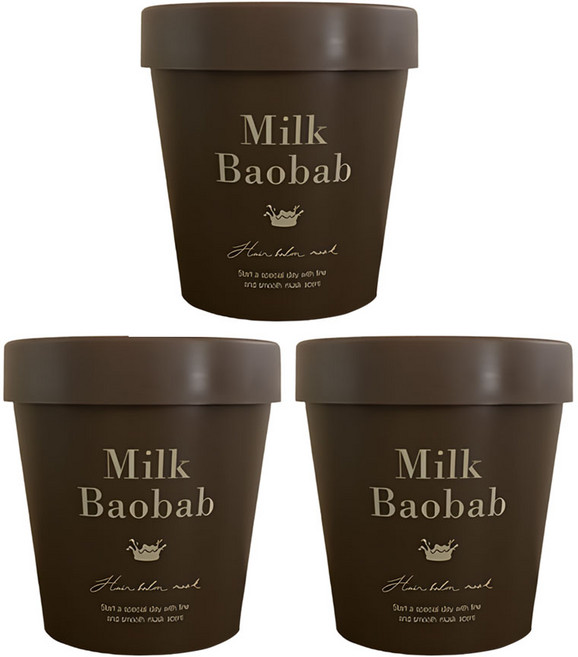 밀크바오밥 헤어 밤 마스크 팩, 200ml, 3개
