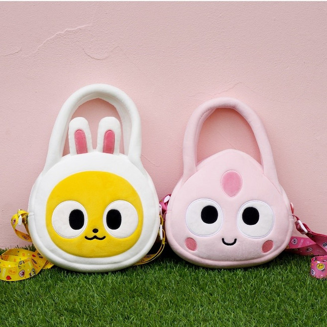 카카오 키즈 어피치 무지 크로스백 유아동 아기 어린이 핸드폰 보조 가방