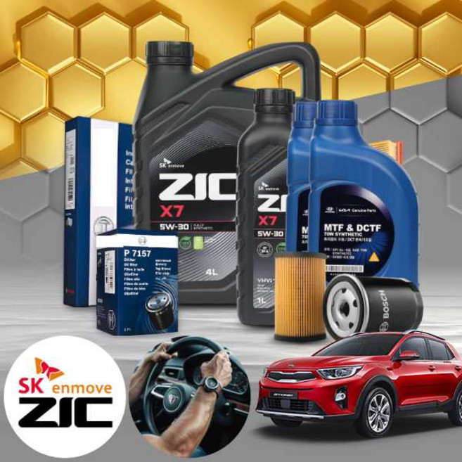 기아 스토닉 1.4 GDI 가솔린 엔진오일세트 지크 X7 5W30, 1개, 4L