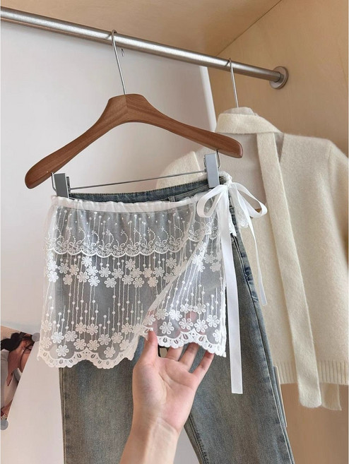 하니블룸 레이스 레이어드 프릴 랩 스커트