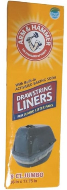 점보 고양이 깔때기 팬 흰색 8팩용 암 앤 해머 드로스트링 라이너, 점보 고양이 깔때기 팬 흰색 8팩용 암 앤 해머 드로스