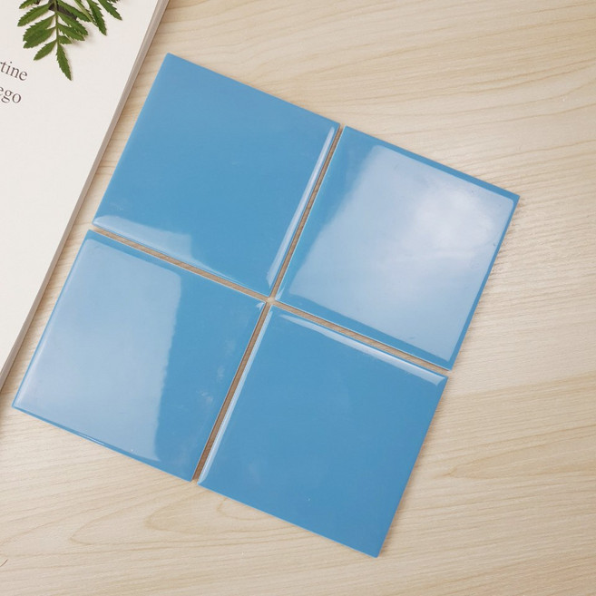 타일닷컴 단색 정사각 타일 레인보우 16컬러(100X100), 11 .유광 하늘-1장(0.01㎡), 1개