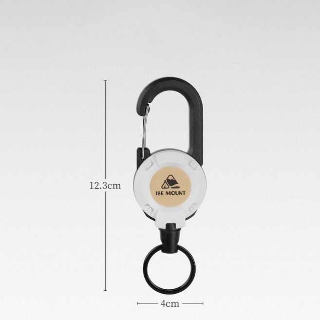 [티케이샵] 낚시 등산 캠핑 와이어 카라비너, 화이트, 1개