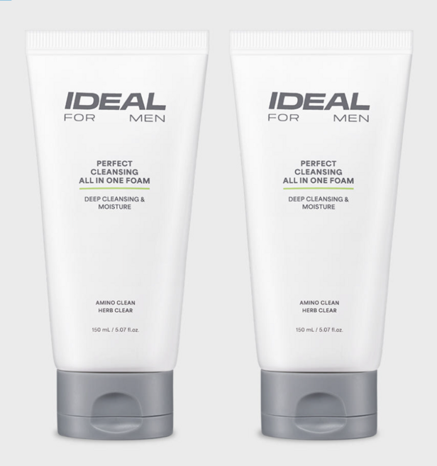 1+1 아이디얼 포맨 올인원 퍼팩트 클렌징 폼클렌져 150ml+150ml, 150ml