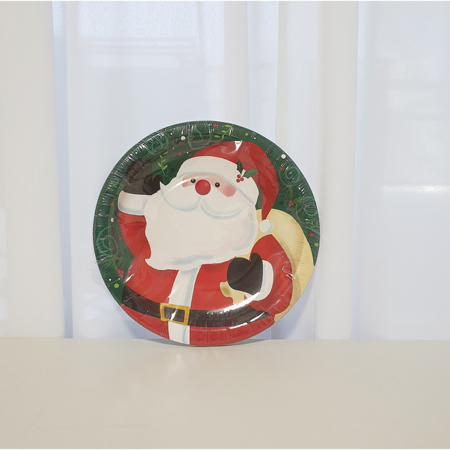 크리스마스 테이블웨어 홈파티 테이블셋팅 크리스마스플레이팅 일회용종이접시 컵 이벤트소품, 1개