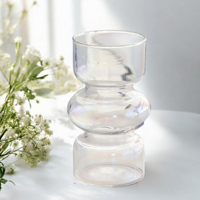 앞날창창 인테리어 오브제 투명 꽃병 화병, 오로라