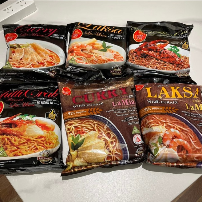 싱가포르 락사라면 Primataste 봉지라면, 통밀 락사국수 1봉지, 2박스