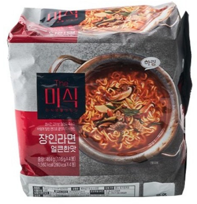 하림 The 미식 장인라면 얼큰한맛 4입, 4개
