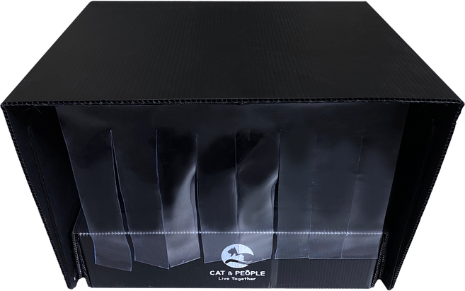 캣앤피플 길고양이 급식소 1개, 1세트, 블랙