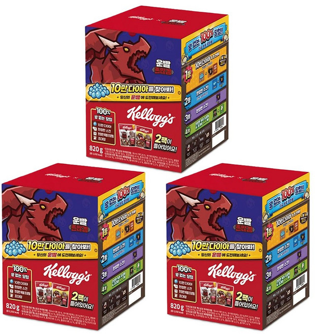 켈로그 운빨존많겜 기획팩, 2세트, 820g