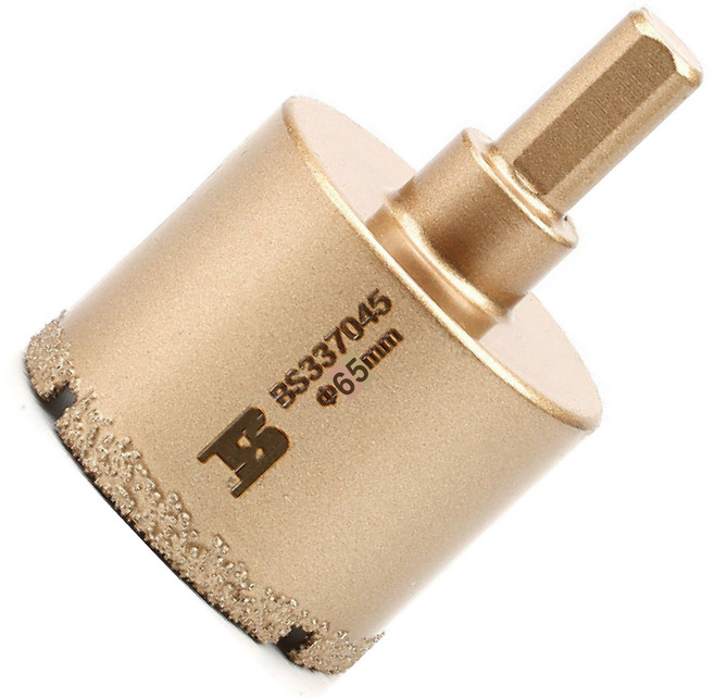 다이아몬드 홀쏘 BS337065 65MM 융착코어비트 타일 대리석 유리 시멘트 벽돌 홀커터 홀컷터 홀소, BS337065  65MM, 1개