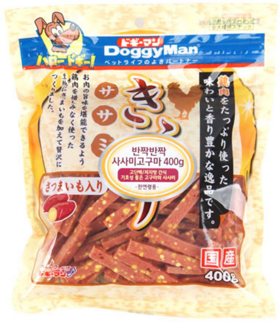도기맨 강아지 간식 반짝반짝 사사미, 2세트, 400g, 고구마