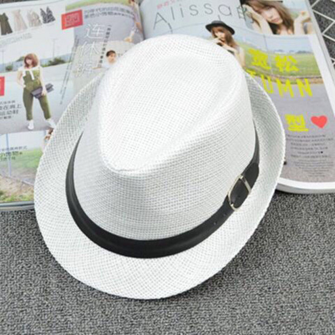 해피유통 남성 봄 여름 가을 통기성 메쉬 중절모 패션 캐주얼 스트랩 장식 페도라dxn
