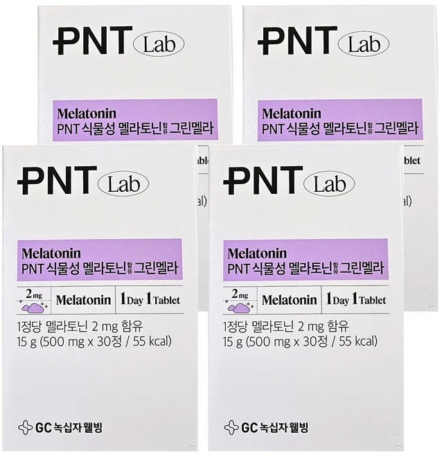 피엔티 GC녹십자웰빙 식물성 멜라토닌 함유 그린멜라, 4개, 30정 - 쿠팡