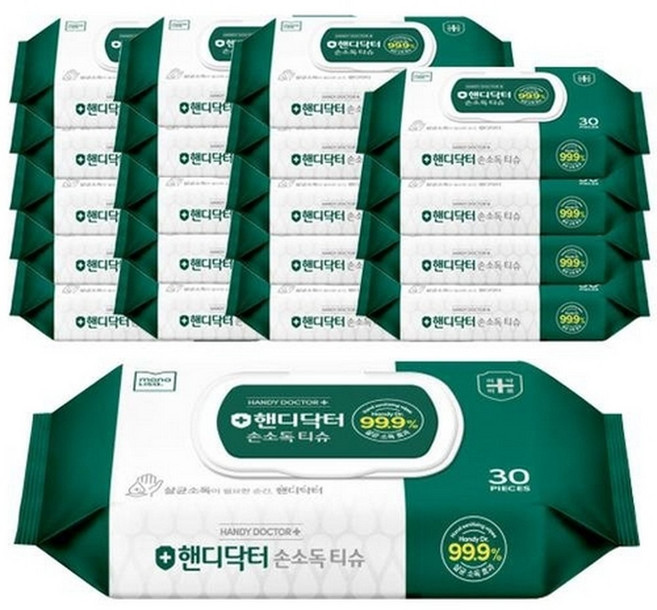 모나리자 핸디닥터 손소독 티슈 캡형 30매 1팩 1팩, 1개