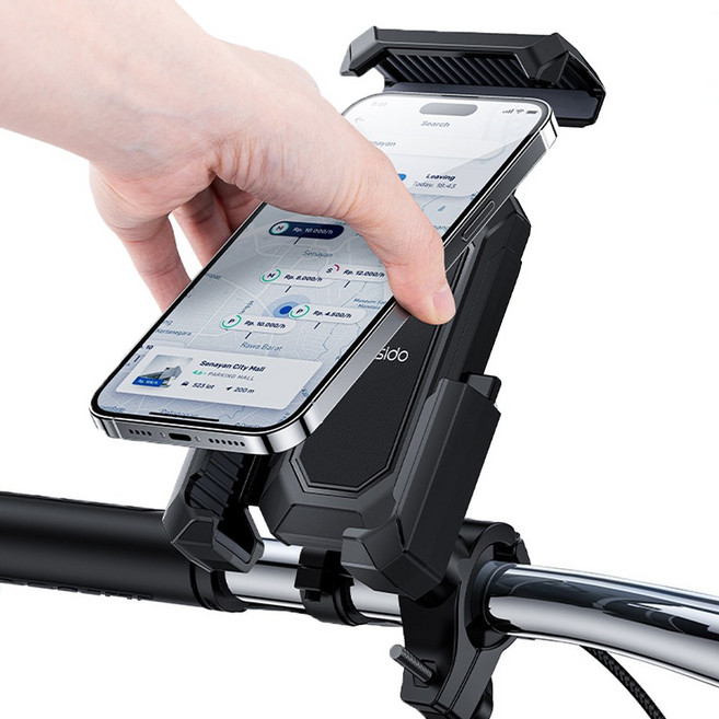 아띠꼴로 오토바이 핸드폰 거치대 바이크 햇빛 가리개 받침대, 1개, 블랙