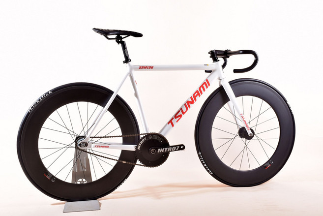 쓰나미픽시자전거 화이트 완차 snm100 전후방브레이크포함, 1개, 1cm, 프레임+포크